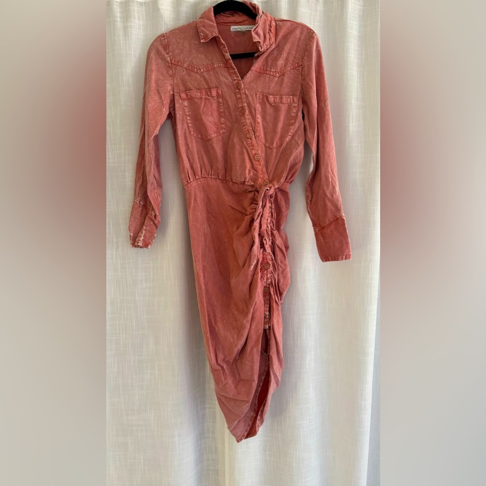 Coral denim western dress - XS
